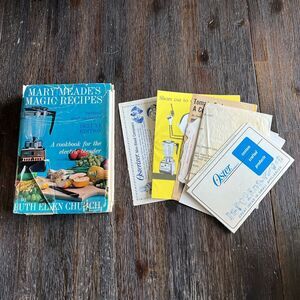 VTG Mary Meade's Magic Recipes For the Electric Blender Cookbook 1965 + Papers
